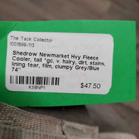 Newmarket Hvy Fleece Cooler, tail *gc, v. hairy, dirt, stains, lining tear, film, clumpy
