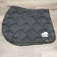 Hvy Quilt Jumper Saddle Pad, 1x piping *gc, cut tabs, faded, mnr hair, dirt, pills, rubs, threads