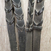 Rsd Padded Monocrown Bridle, cCank, Bling, Braided Reins *gc/fair, clean, v.stiff, dry, missing bling, scrapes, unstitched end
