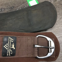 Nylon Web Cinch, neoprene velcro liner, 2x D's, 1 Roller buckle *gc, clean & residue, dusty, stains, mnr curled edges & hair, older
