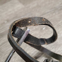 Pr POW Spurs, leather spur straps, bling *gc, rubs, peeled, stains, scrapes, dry, stiff, scuffs, scratches, residue
