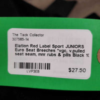 JUNIORS Euro Seat Breeches *vgc, v.pulled seat seam, mnr rubs & pills
