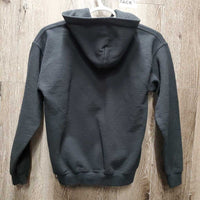 Hvy Sweatshirt Hoodie "Get Over It" *vgc, mnr faded, pills & puckered embroidery
