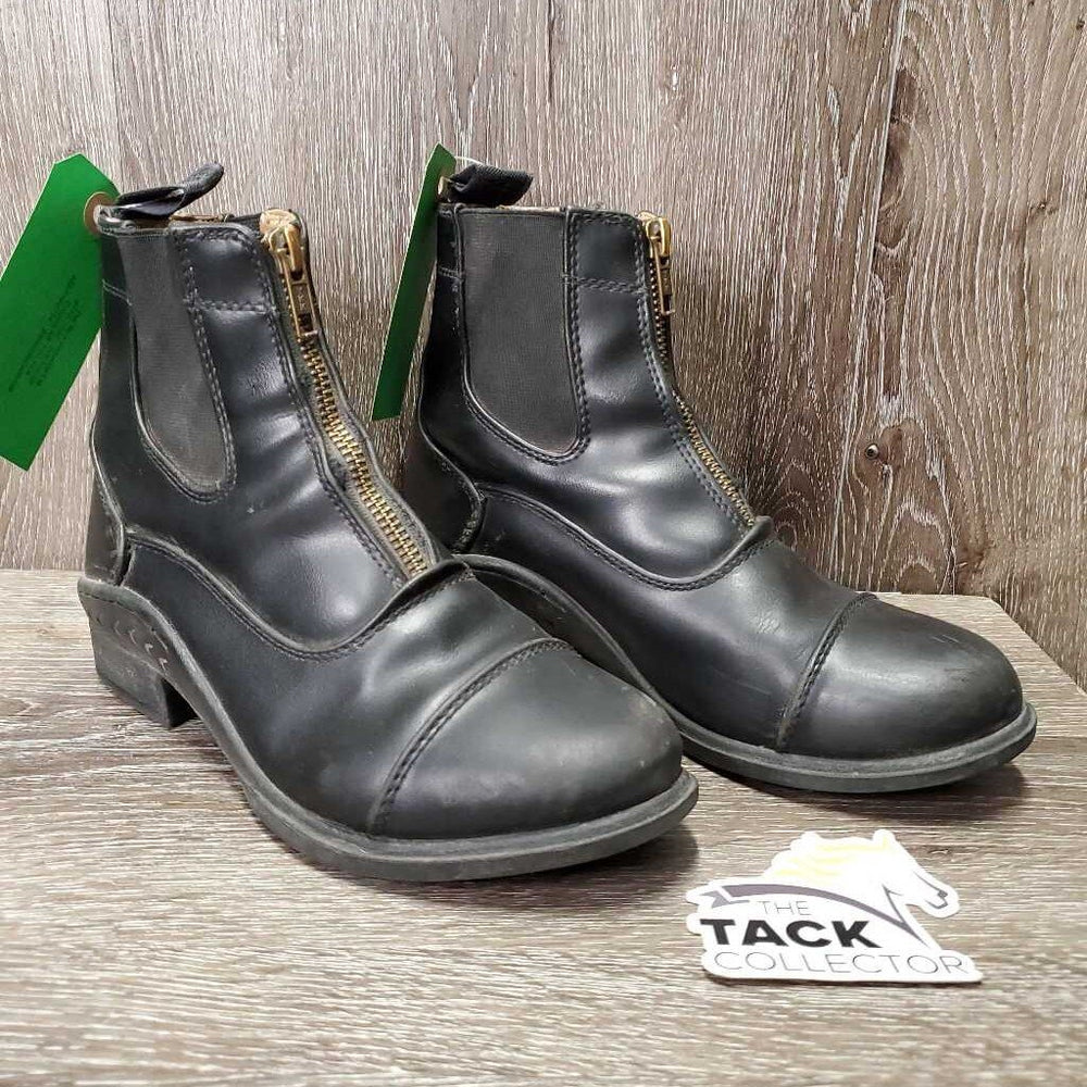 JUNIORS Paddock Boots, zips *vgc, clean, mnr scrapes, rubs, torn tongue, undone stitching