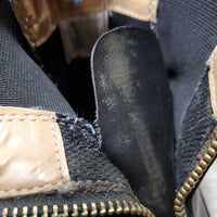 JUNIORS Paddock Boots, zips *vgc, clean, mnr scrapes, rubs, torn tongue, undone stitching