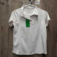 SS Show Shirt, 1/3 Button Up, snap collar *gc/fair, pit stains, v.snagged & runs, peeling logos
