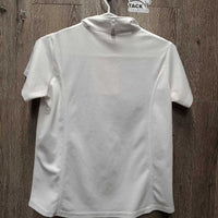 SS Show Shirt, 1/3 Button Up, snap collar *gc/fair, pit stains, v.snagged & runs, peeling logos