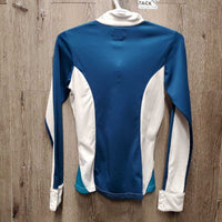 LS Show Shirt, zipper, buttons *gc, dingy, snags, thread, older
