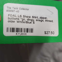 LS Show Shirt, zipper, buttons *gc, dingy, snags, thread, older