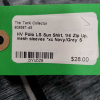 LS Sun Shirt, 1/4 Zip Up, mesh sleeves *xc