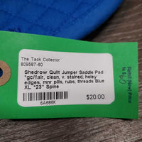 Quilt Jumper Saddle Pad *gc/fair, clean, v. stained, holey edges, mnr pills, rubs, threads