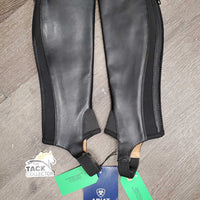 Leather Half Chaps, Back Zips, Bag, tag