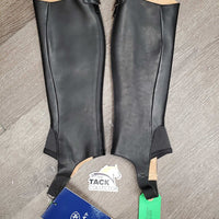 Leather Half Chaps, Back Zips, Bag, tag