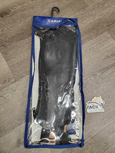 Leather Half Chaps, Back Zips, Bag, tag