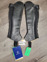 Leather Half Chaps, Back Zips, Bag, tag
