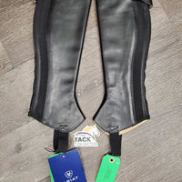 Leather Half Chaps, Back Zips, Bag, tag