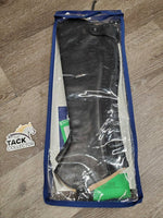 Leather Half Chaps, Back Zips, Bag, tag

