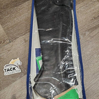 Leather Half Chaps, Back Zips, Bag, tag