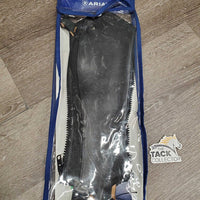 Leather Half Chaps, Back Zips, Bag, tag