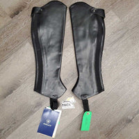 Leather Half Chaps, Back Zips, Bag, tag
