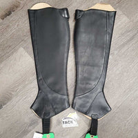 Leather Half Chaps, Back Zips, Bag, tag
