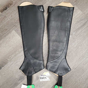 Leather Half Chaps, Back Zips, Bag, tag