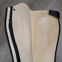 Leather Half Chaps, Back Zips, Bag, tag
