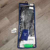 Leather Half Chaps, Back Zips, Bag, tag
