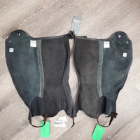 Leather Half Chaps, Back Zips, Box, tag *new