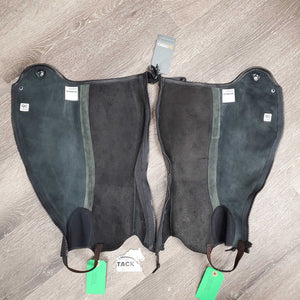 Leather Half Chaps, Back Zips, Box, tag *new