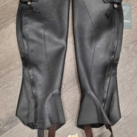 Leather Half Chaps, Back Zips, Box, tag *new