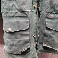 Short Oilskin Jacket, Leather Collar *gc, mnr film, dirt, rubs & hair, older
