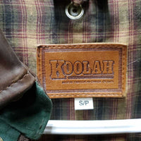 Short Oilskin Jacket, Leather Collar *gc, mnr film, dirt, rubs & hair, older