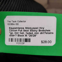 Hvy Cotton Full Seat Sticky Breeches *gc, mnr hair, faded, mnr dirt?stains, older?
