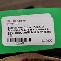 Hvy Cotton Full Seat Breeches *gc, faded, v.rubbed & pilly, older, unstitched seam
