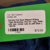 Full Seat Ribbed Riding Tight Breeches, Pull On *vgc, older, mnr hair, inside rubs & pills
