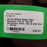 Ribbed Riding Tight Breeches, Pull On *gc/fair, discolored, stains, rubs & pills
