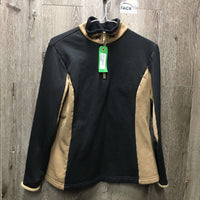 LS Light Fleece Shirt - Sweater, 1/4 Zip Up *gc, seam puckers?shrunk, rubs, pills & hair
