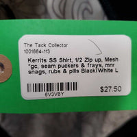 SS Shirt, 1/2 Zip up, Mesh *gc, seam puckers & frays, mnr snags, rubs & pills
