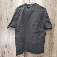 SS Hvy Cotton Shirt "Horses are a blessing" *gc, mnr hair, peeling, faded, rubs, pills
