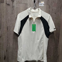 SS Shirt, 1/2 Zip Up, Mesh Sleeves *vgc, seam puckers