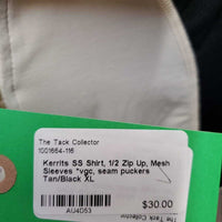 SS Shirt, 1/2 Zip Up, Mesh Sleeves *vgc, seam puckers
