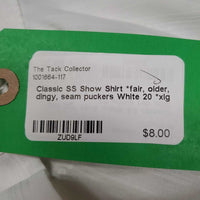SS Show Shirt *fair, older, dingy, seam puckers