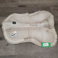 Sheepskin Quilt Hunter Half Pad *gc, cut tabs, v. clumpy, puckers, stains, mnr hair, pills, marker, dirt
