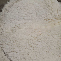Sheepskin Quilt Hunter Half Pad *gc, cut tabs, v. clumpy, puckers, stains, mnr hair, pills, marker, dirt
