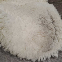 Sheepskin Quilt Hunter Half Pad *gc, cut tabs, v. clumpy, puckers, stains, mnr hair, pills, marker, dirt
