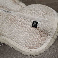 Sheepskin Quilt Hunter Half Pad *gc, cut tabs, v. clumpy, puckers, stains, mnr hair, pills, marker, dirt
