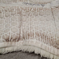 Sheepskin Quilt Hunter Half Pad *gc, cut tabs, v. clumpy, puckers, stains, mnr hair, pills, marker, dirt
