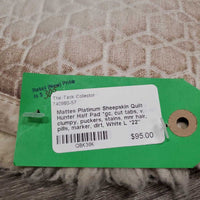 Sheepskin Quilt Hunter Half Pad *gc, cut tabs, v. clumpy, puckers, stains, mnr hair, pills, marker, dirt
