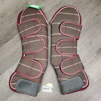 Tall Front & Hind Shipping Boots *vgc/xc, clean & mnr dirt, hair, loose threads & rubs, older
